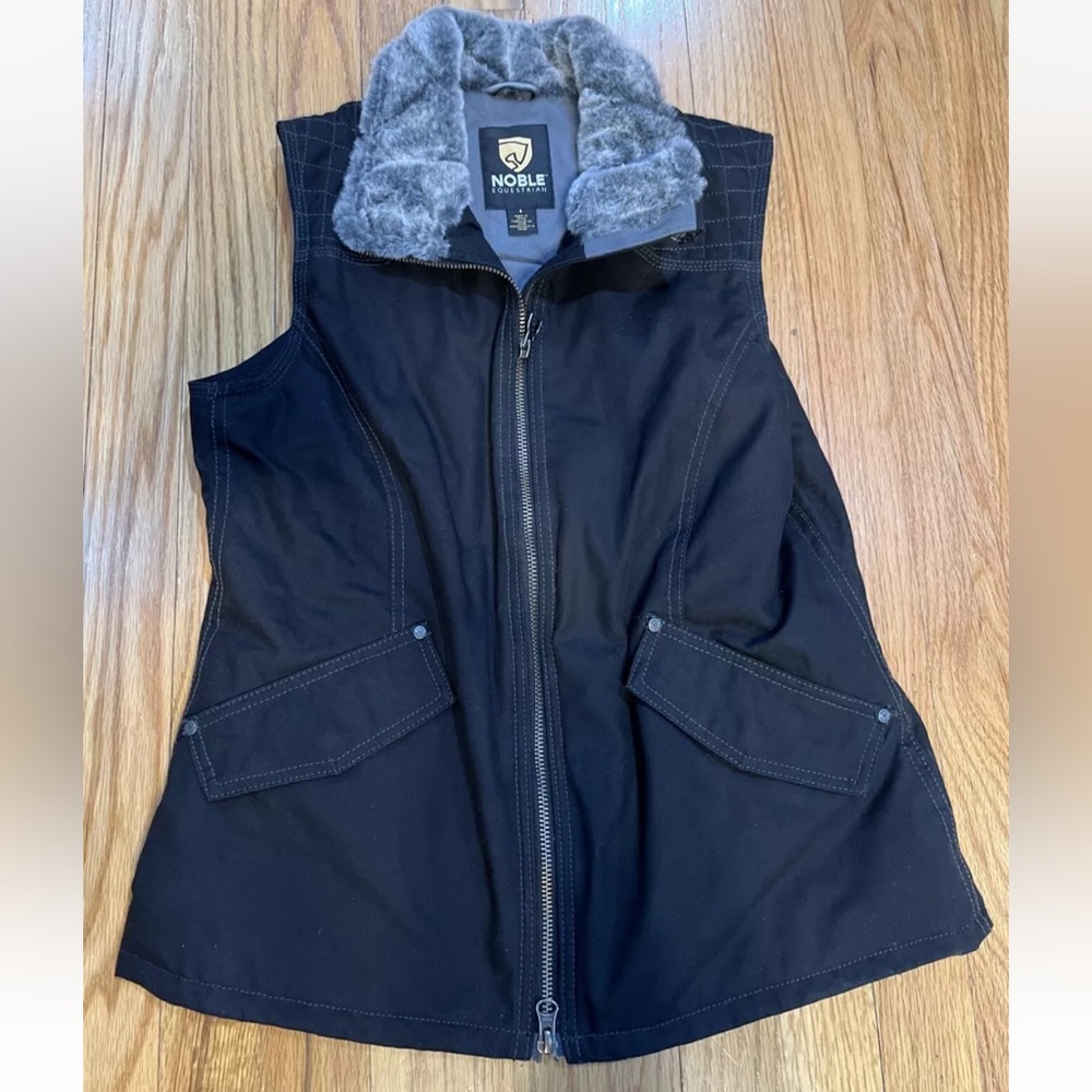 Noble Equestrian Black Canvas Vest Size S